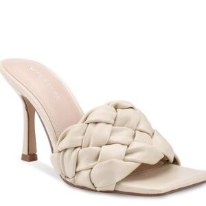 Marc Fisher Braided Leather Slide in Cream